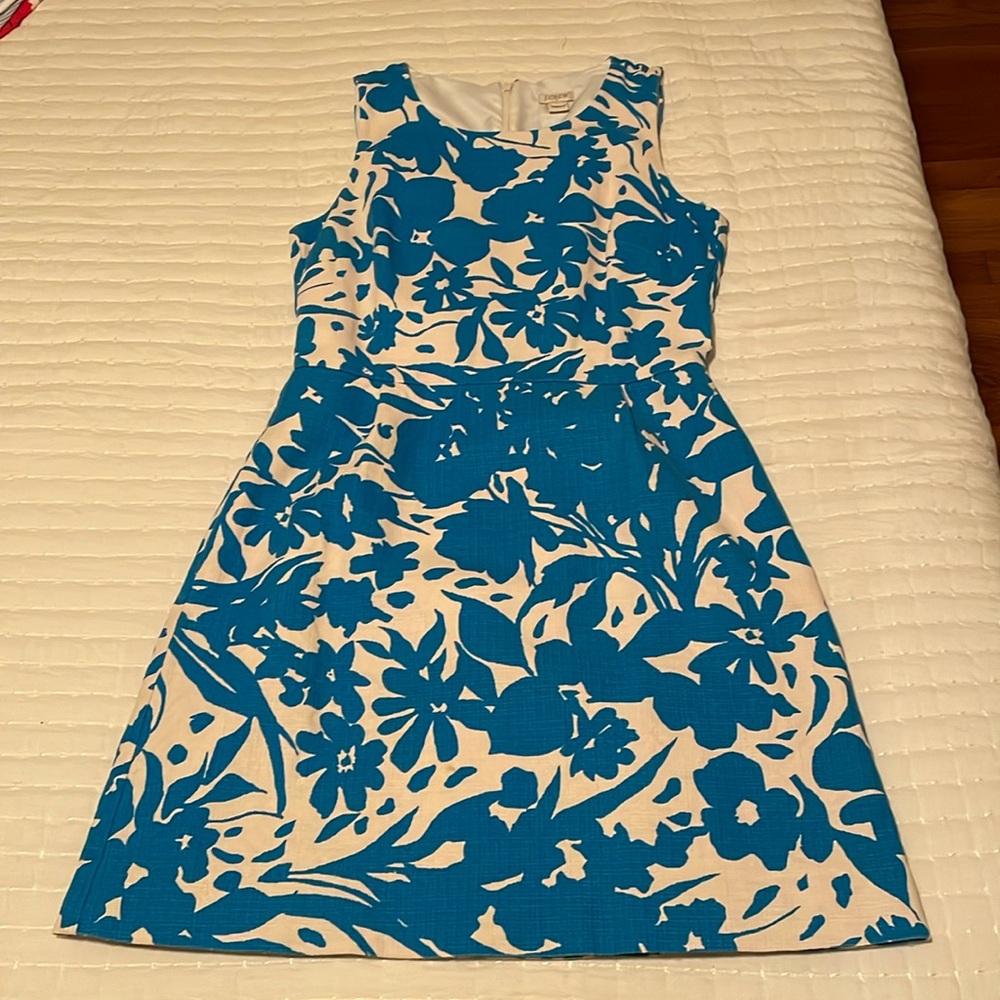 J. Crew Factory Blue Floral Dress